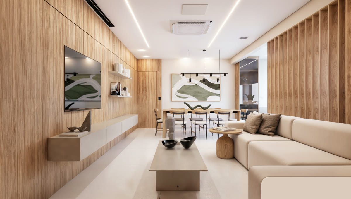 Projeto de interiores de apartamento no bairro Ouro Preto, em Belo Horizonte