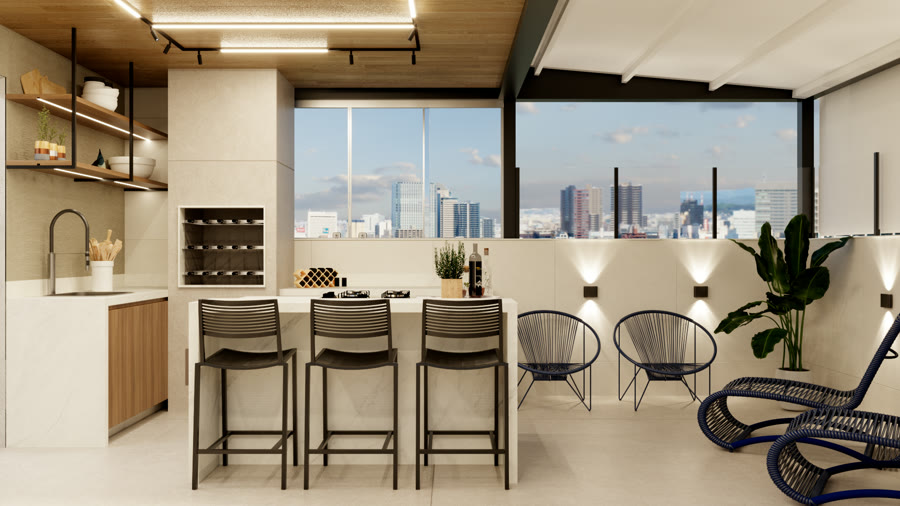 Cobertura no bairro União, em Belo Horizonte, com projeto de interiores da K2 Arquitetura